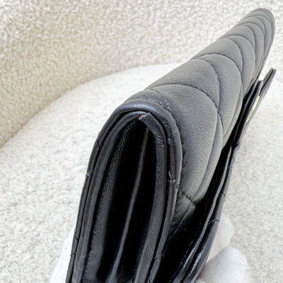 Chanel Classic Long Wallet in Black Lambskin and GHW (Model: AP0241)