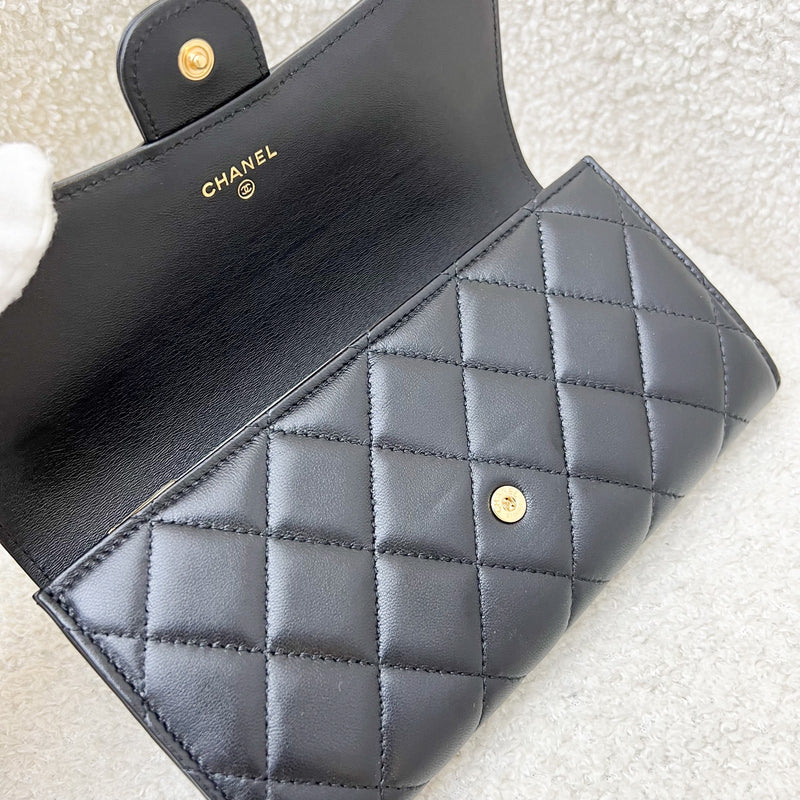 Chanel Classic Long Wallet in Black Lambskin and GHW (Model: AP0241)