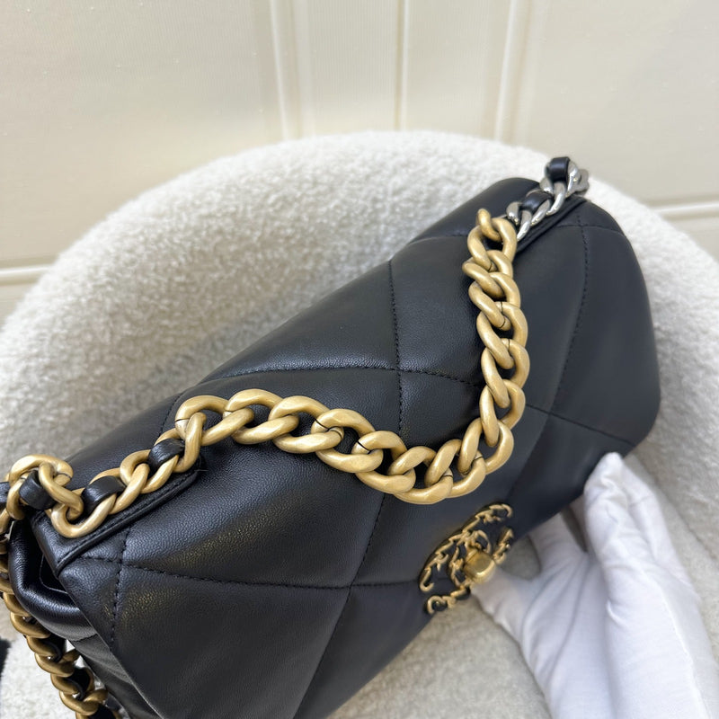 Chanel 19 Small Flap in Black Lambskin and 3-tone HW