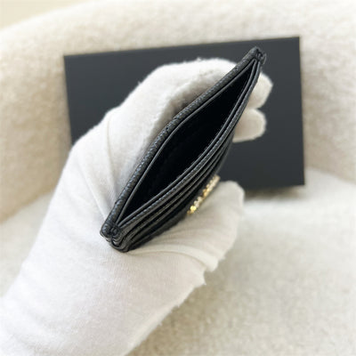 Chanel Seasonal Flat Card Holder in Black Caviar and GHW (AP3404)