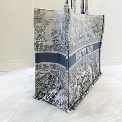 Dior Large Book Tote in Ombre Bluish Grey Toile De Jouy Canvas