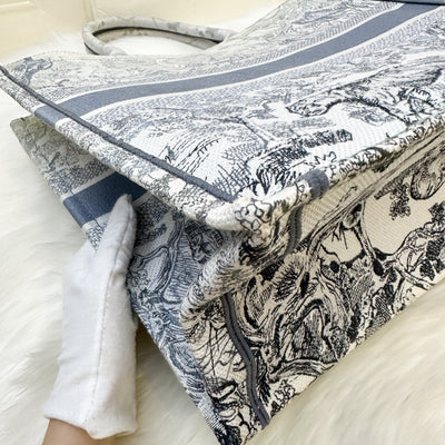 Dior Large Book Tote in Ombre Bluish Grey Toile De Jouy Canvas