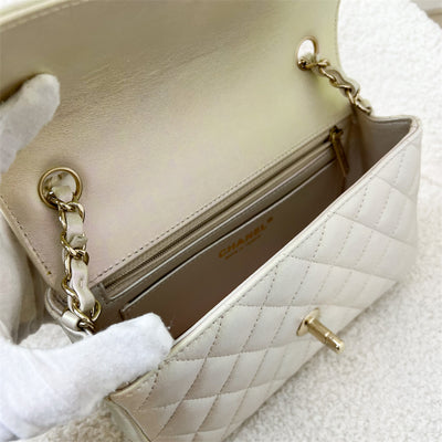 Chanel Classic Mini Rectangle Flap in 20B Iridescent Ivory Lambskin LGHW