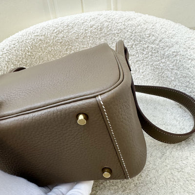 Hermes Mini Lindy in Etoupe Clemence Leather and GHW