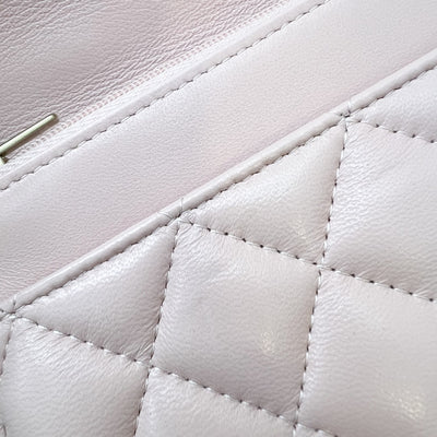 Chanel 24C Top Handle Wallet on Chain WOC in Rose Clair Pink Lambskin and AGHW (Model: AP3664)