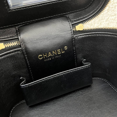 Chanel 22S Top Handle Vanity Case with Chain in Black Caviar LGHW