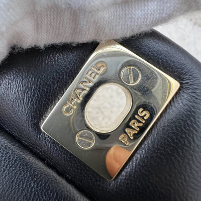 Chanel Classic Top Handle Mini Rectangle Flap in Black Lambskin and LGHW
