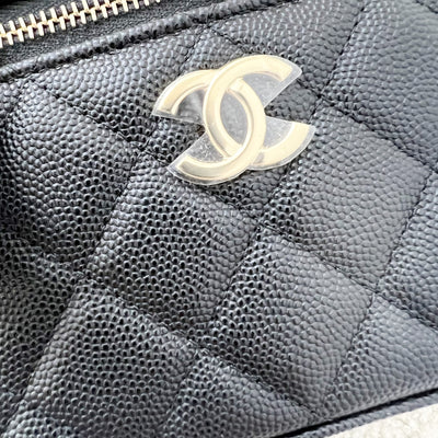 Chanel 22S Top Handle Vanity Case with Chain in Black Caviar LGHW