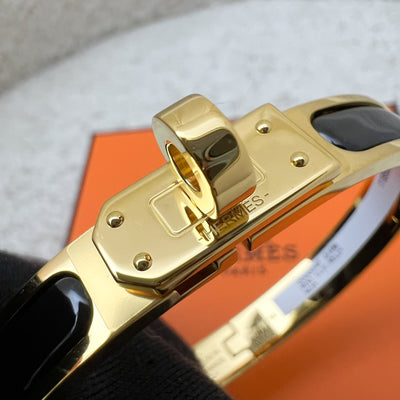 [Brand New - Oct 2025] Hermes Mini Clic Kelly Bracelet in Noir Black Enamel and GHW