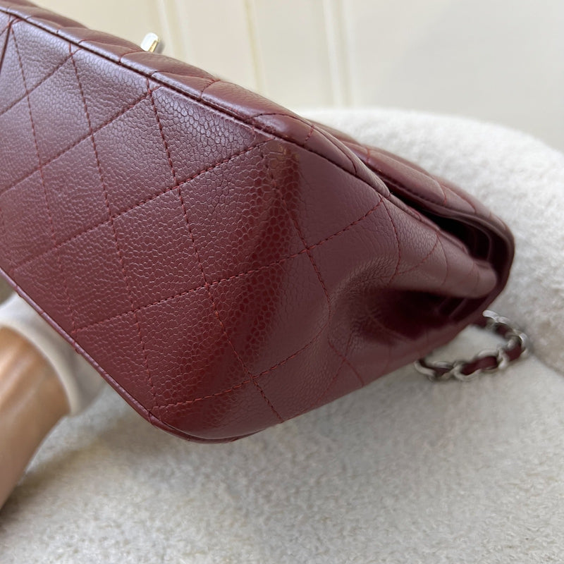 Chanel Jumbo Classic Flap DF in Dark Red Caviar and SHW