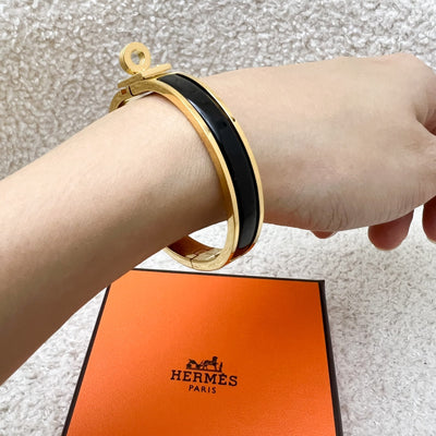 [Brand New - Oct 2025] Hermes Mini Clic Kelly Bracelet in Noir Black Enamel and GHW