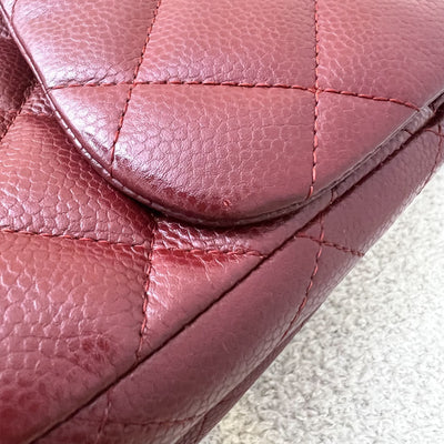 Chanel Jumbo Classic Flap DF in Dark Red Caviar and SHW