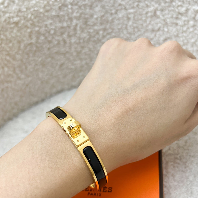 [Brand New - Oct 2025] Hermes Mini Clic Kelly Bracelet in Noir Black Enamel and GHW
