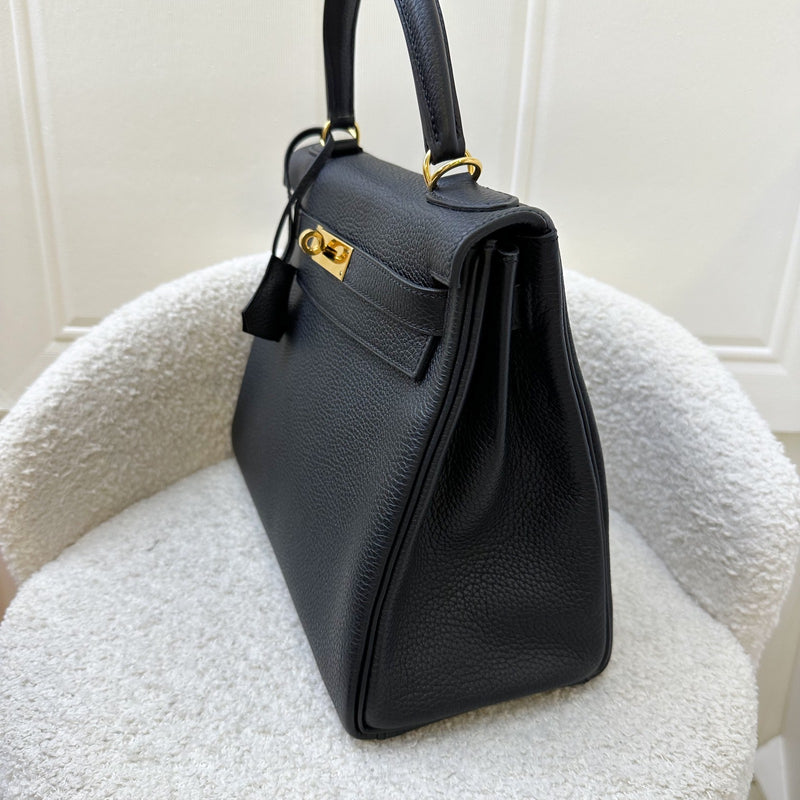 Hermes Kelly 28 in Noir Black Togo Leather and GHW