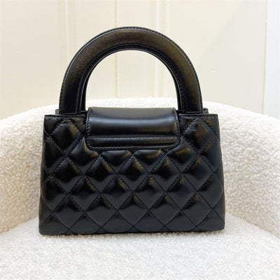 Chanel 23K Mini / Small Kelly Bag in Black Calfskin and AGHW