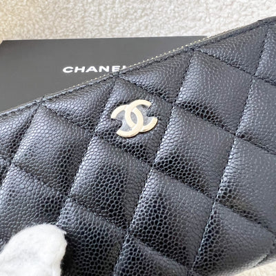 Chanel Zippy Mid-Length Medium Wallet in Black Caviar and LGHW