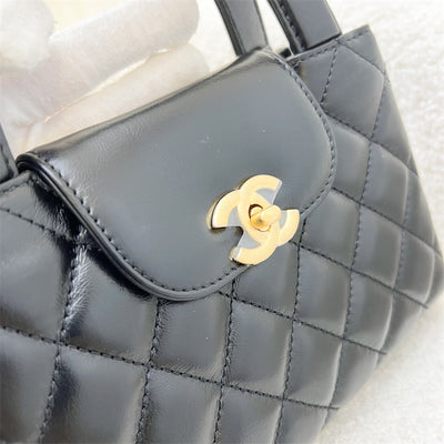 Chanel 23K Mini / Small Kelly Bag in Black Calfskin and AGHW