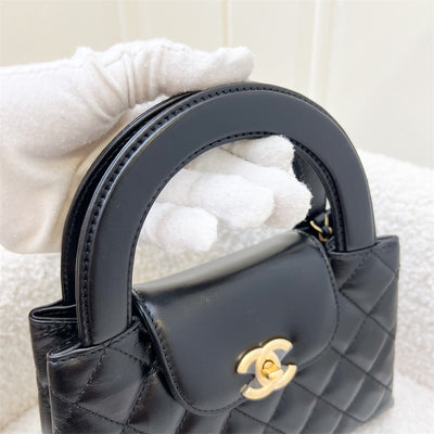 Chanel 23K Mini / Small Kelly Bag in Black Calfskin and AGHW