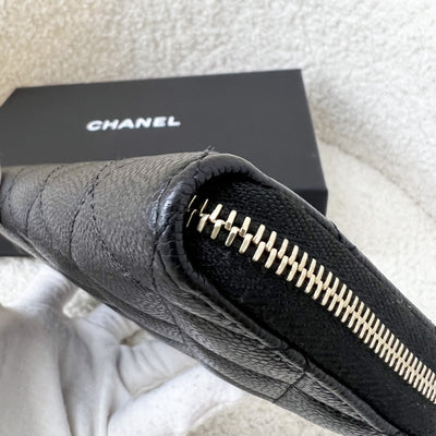 Chanel Zippy Mid-Length Medium Wallet in Black Caviar and LGHW