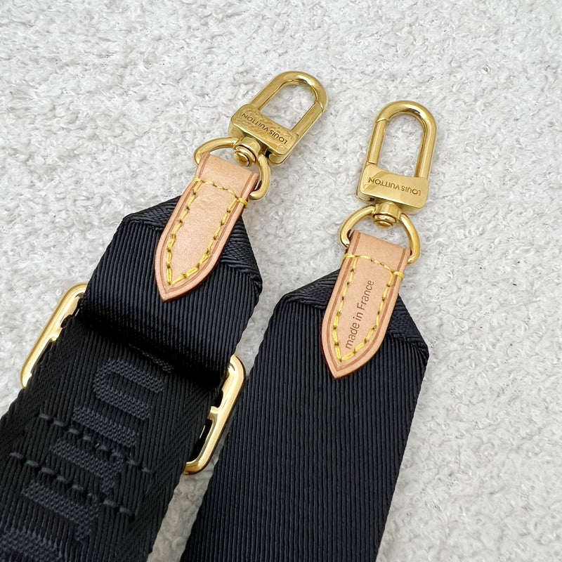 LV Bandouliere Strap in Black with Monogram Round Coin Pouch and GHW