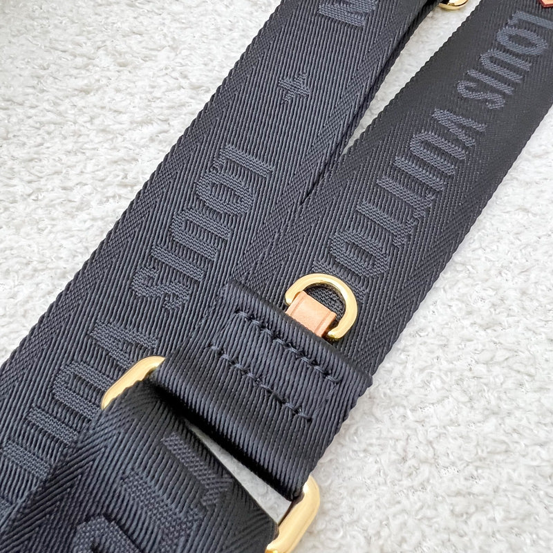 LV Bandouliere Strap in Black with Monogram Round Coin Pouch and GHW
