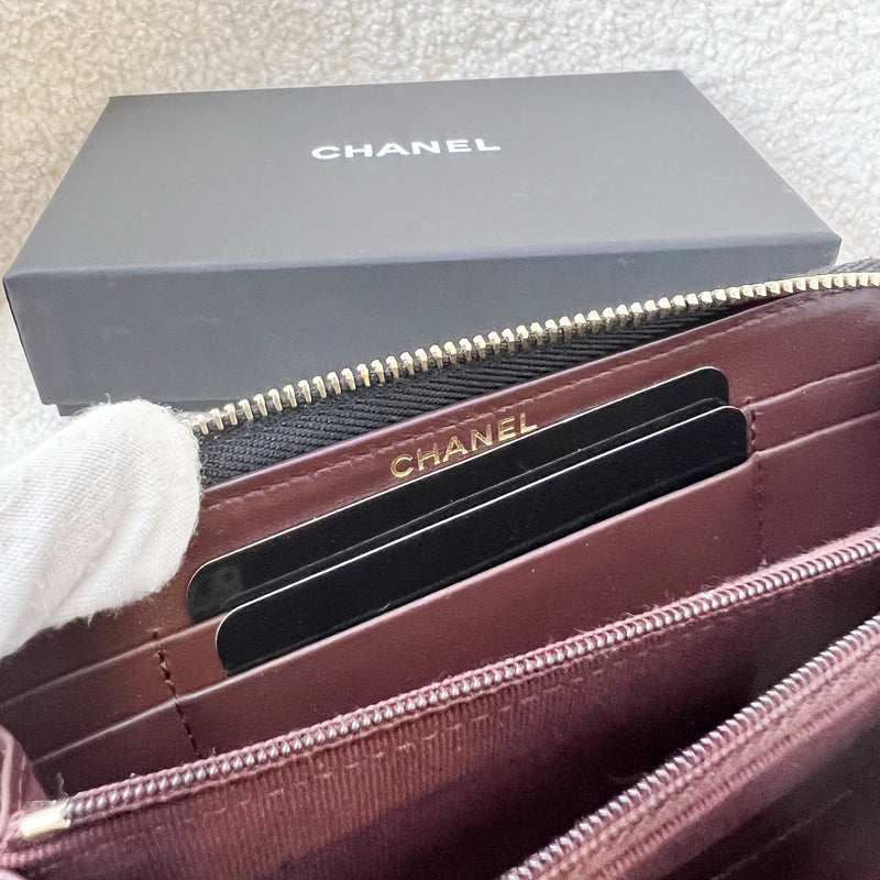 Chanel Zippy Mid-Length Medium Wallet in Black Caviar and LGHW