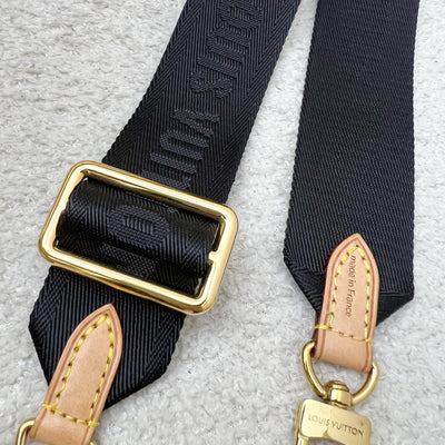 LV Bandouliere Strap in Black with Monogram Round Coin Pouch and GHW