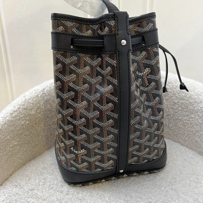 Goyard Petit Flot PM Bucket Bag in Black Goyardine Canvas