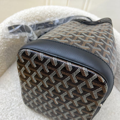 Goyard Petit Flot PM Bucket Bag in Black Goyardine Canvas