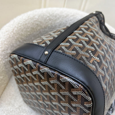 Goyard Petit Flot PM Bucket Bag in Black Goyardine Canvas