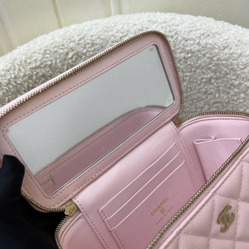 Chanel Classic Small Vanity in 22S Light Pink Caviar and LGHW