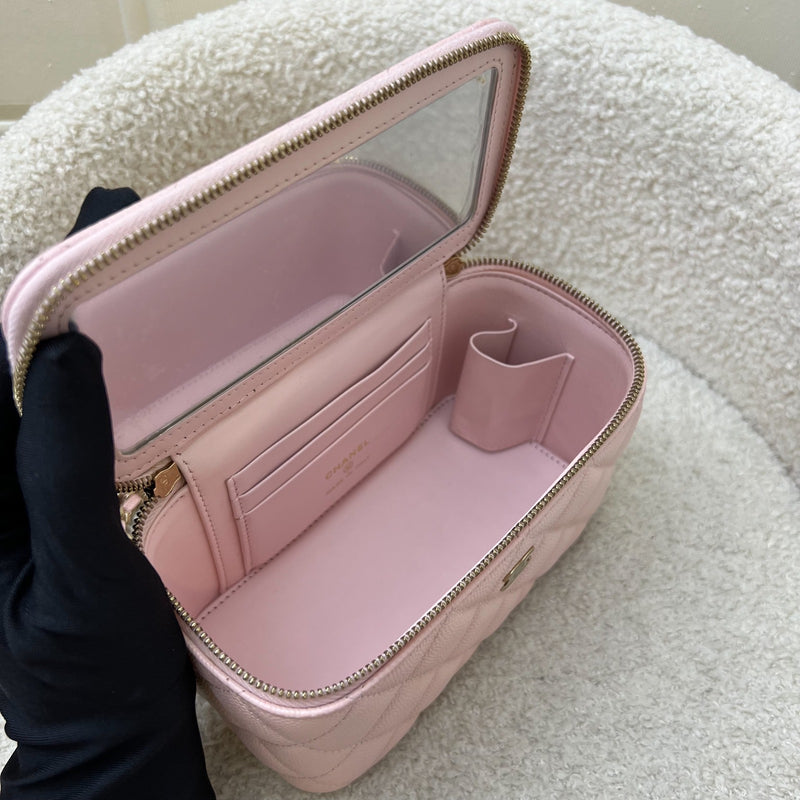 Chanel Classic Small Vanity in 22S Light Pink Caviar and LGHW