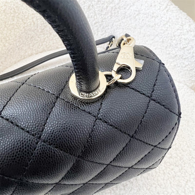 Chanel Small 24cm Coco Handle Flap in Black Caviar LGHW