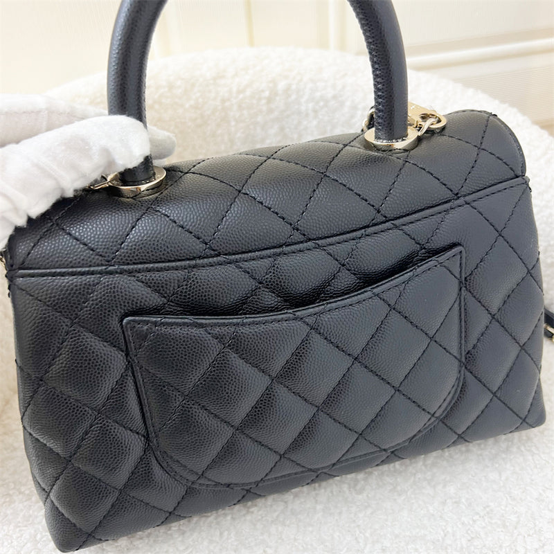 Chanel Small 24cm Coco Handle Flap in Black Caviar LGHW