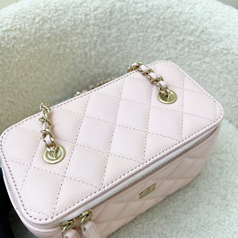 Chanel Classic Small Vanity in 22S Light Pink Caviar and LGHW