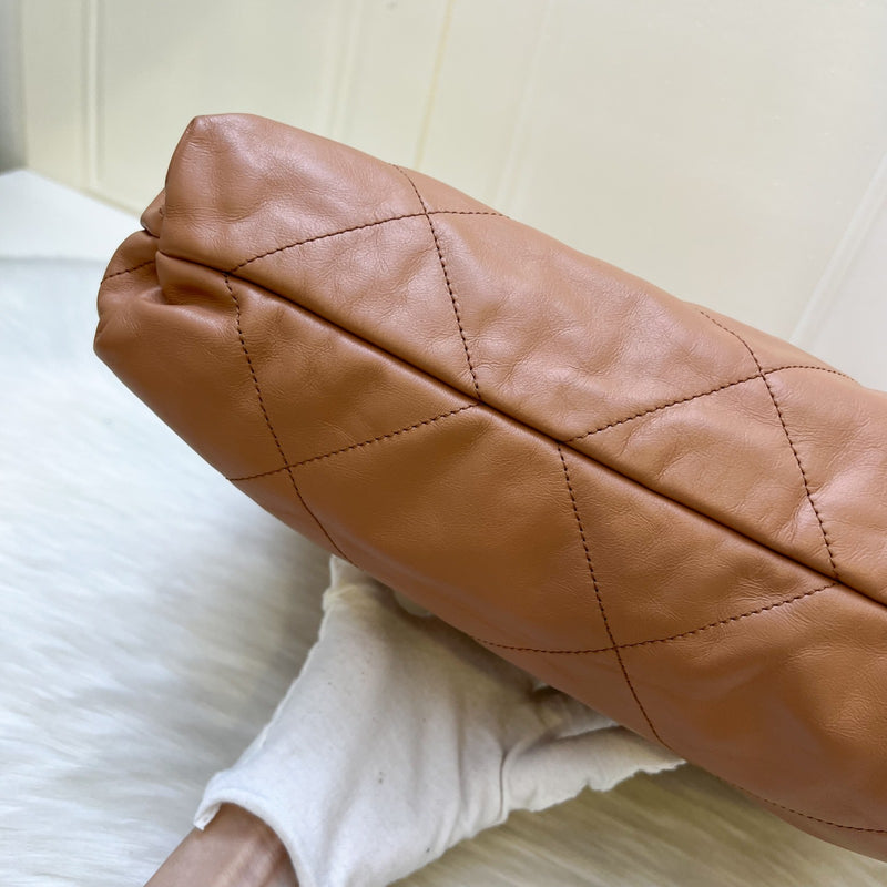 Chanel 22 Medium Hobo Handbag in Caramel Calfskin and AGHW