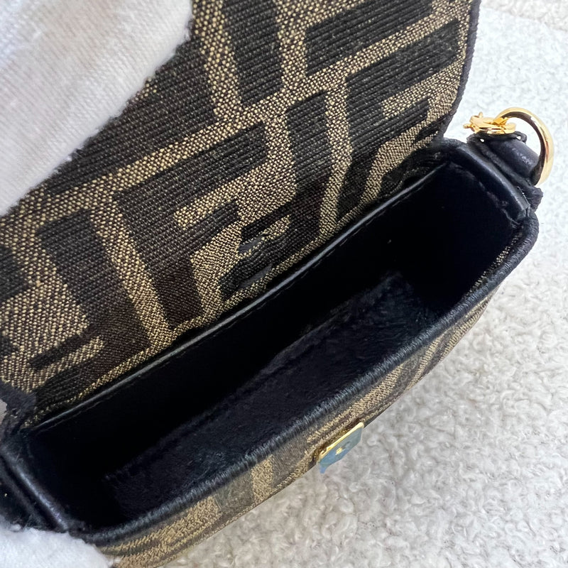 Fendi Nano Baguette Charm in Signature Brown Canvas