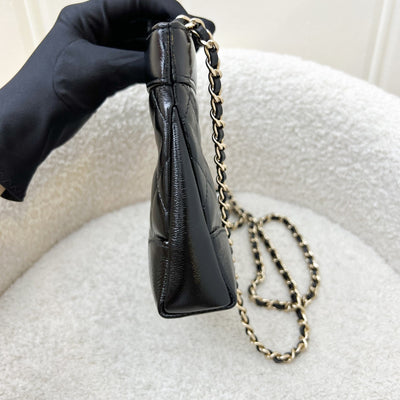 Chanel 31 Nano Shopping Bag in Black Shiny Calfskin and LGHW (Model: AP3656)