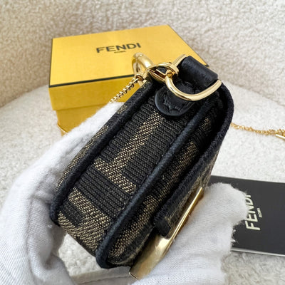 Fendi Nano Baguette Charm in Signature Brown Canvas