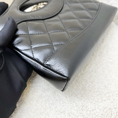 Chanel 31 Nano Shopping Bag in Black Shiny Calfskin and LGHW (Model: AP3656)