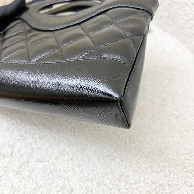 Chanel 31 Nano Shopping Bag in Black Shiny Calfskin and LGHW (Model: AP3656)