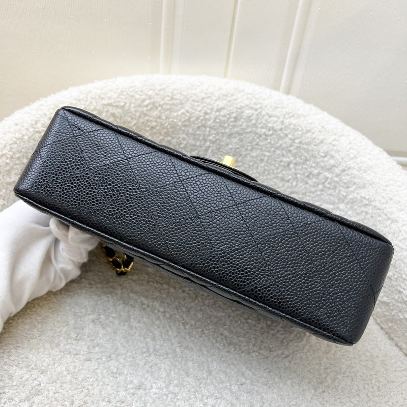 Chanel Small Classic Flap CF in Black Caviar and GHW (Model: A01113)