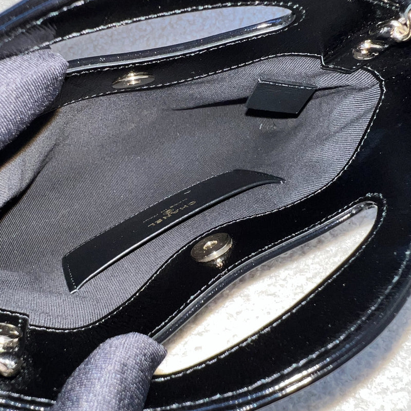 Chanel 31 Nano Shopping Bag in Black Shiny Calfskin and LGHW (Model: AP3656)