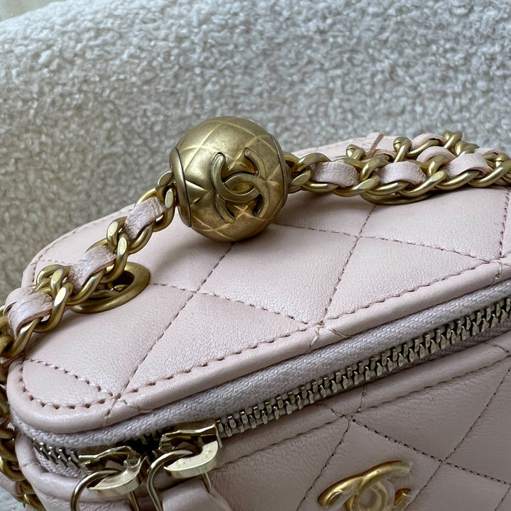 Chanel Pearl Crush Mini Cube Vanity in 22C Beige Lambskin and AGHW