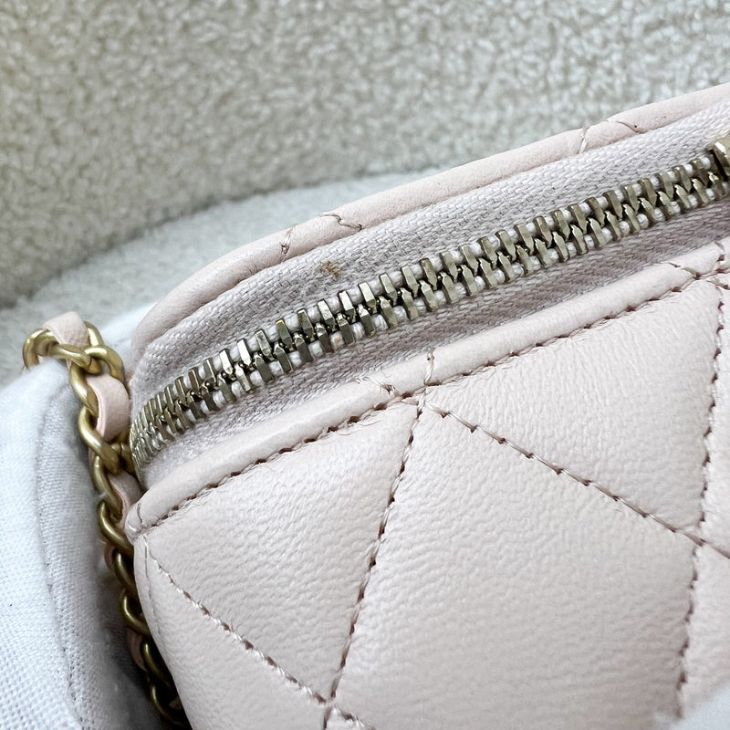 Chanel Pearl Crush Mini Cube Vanity in 22C Beige Lambskin and AGHW