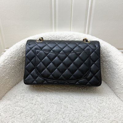 Chanel Small Classic Flap CF in Black Caviar and GHW (Model: A01113)