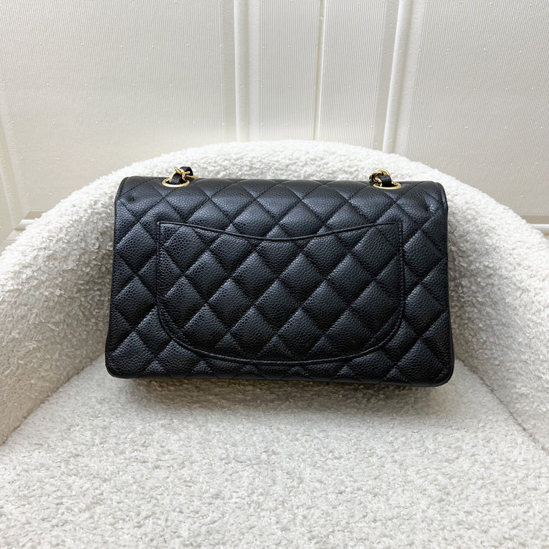 Chanel Small Classic Flap CF in Black Caviar and GHW (Model: A01113)