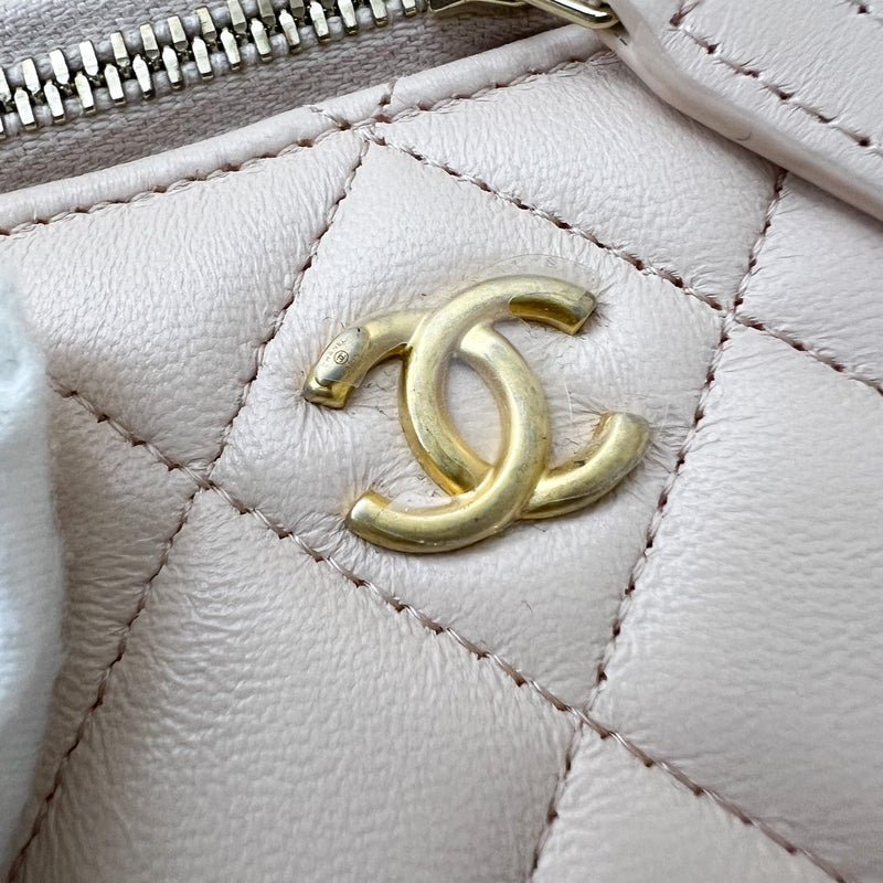 Chanel Pearl Crush Mini Cube Vanity in 22C Beige Lambskin and AGHW