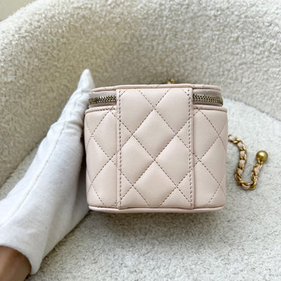 Chanel Pearl Crush Mini Cube Vanity in 22C Beige Lambskin and AGHW