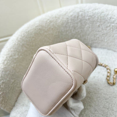 Chanel Pearl Crush Mini Cube Vanity in 22C Beige Lambskin and AGHW